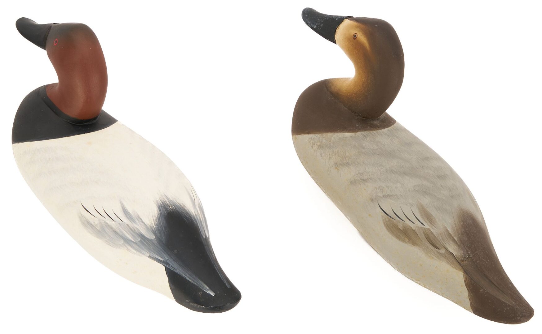 Lot 499: Pair of Charlie Joiner Signed Canvasback Duck Decoys