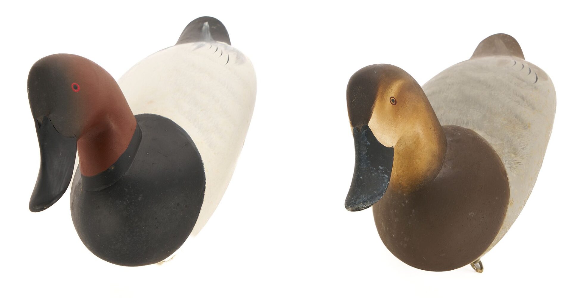 Lot 499: Pair of Charlie Joiner Signed Canvasback Duck Decoys