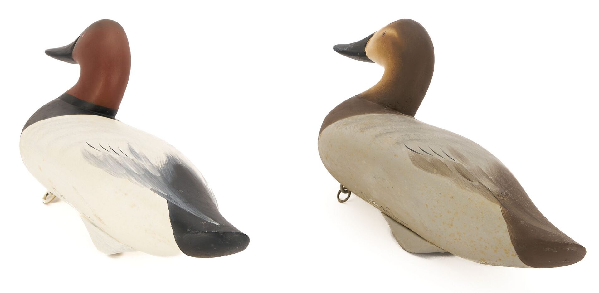 Lot 499: Pair of Charlie Joiner Signed Canvasback Duck Decoys