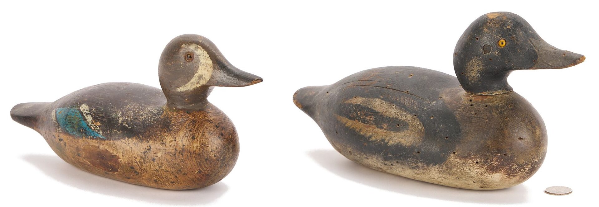 Lot 505: 2 Miniature Duck Decoys, incl. Fox Island