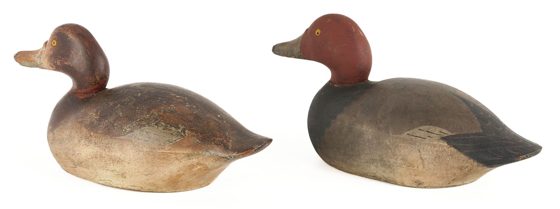 Lot 507: 2 Mason Redhead Duck Decoys, Premier Grade