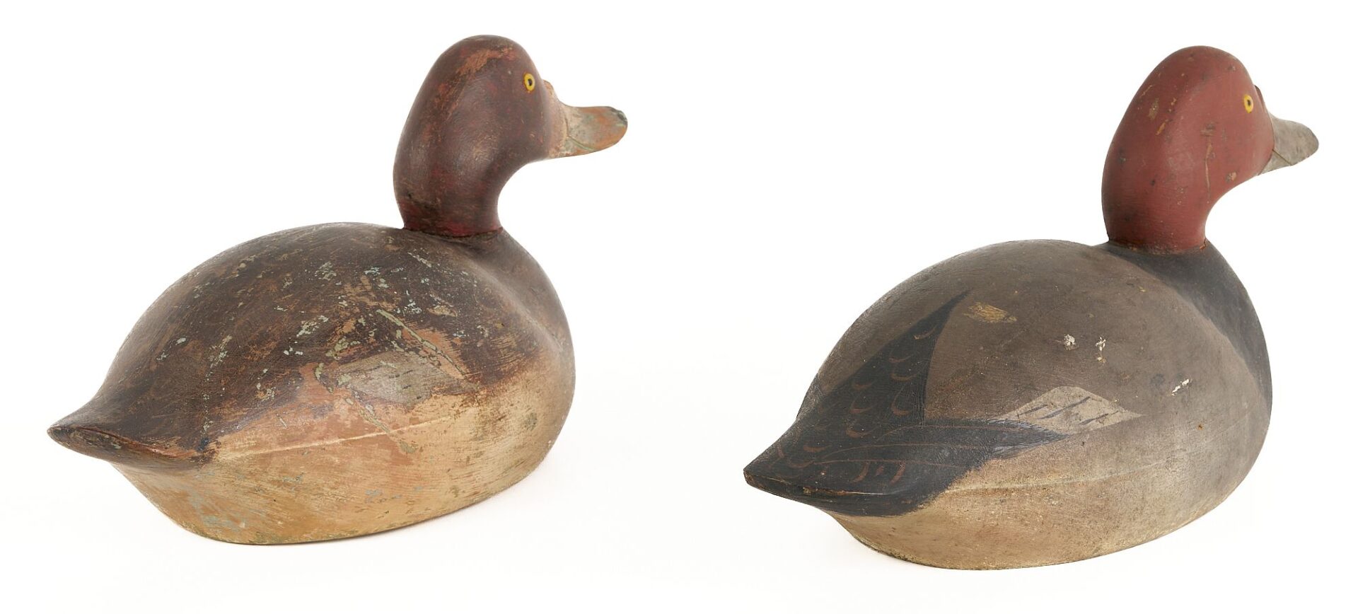 Lot 507: 2 Mason Redhead Duck Decoys, Premier Grade