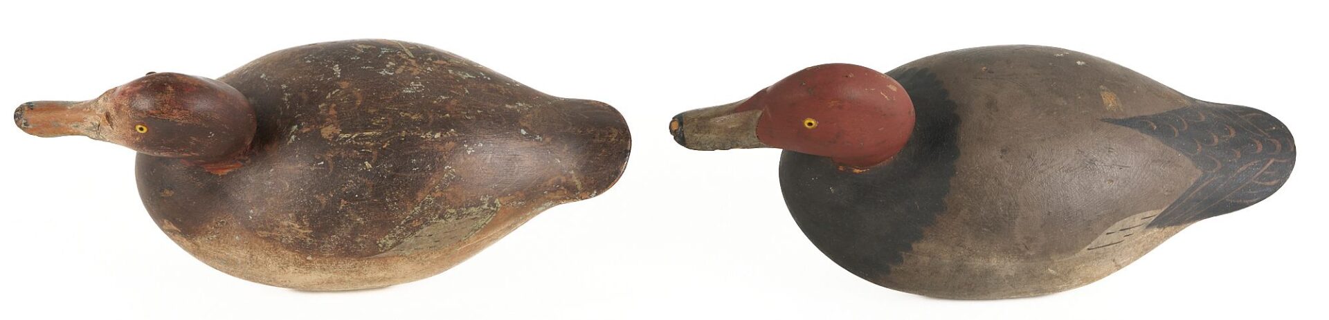 Lot 507: 2 Mason Redhead Duck Decoys, Premier Grade