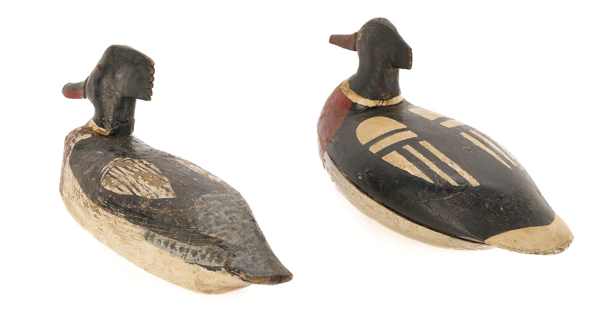 Lot 510: 2 Red-Breasted Merganser Duck Decoys, incl. Miles Hancock