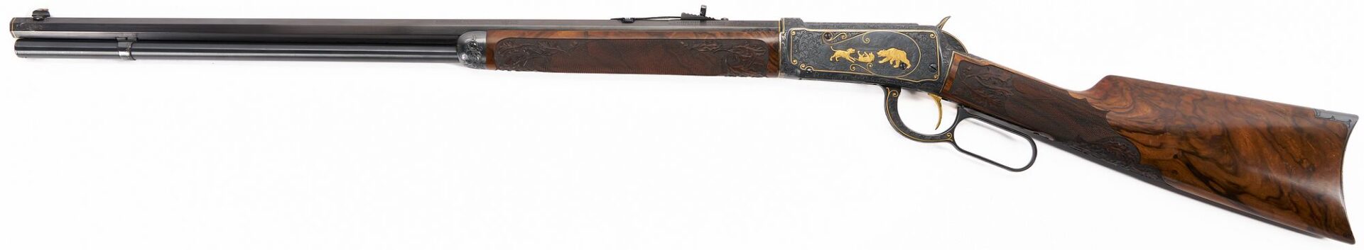 Lot 524: Custom Angelo Bee Gold Engraved Winchester Model 1894 .30 WCF