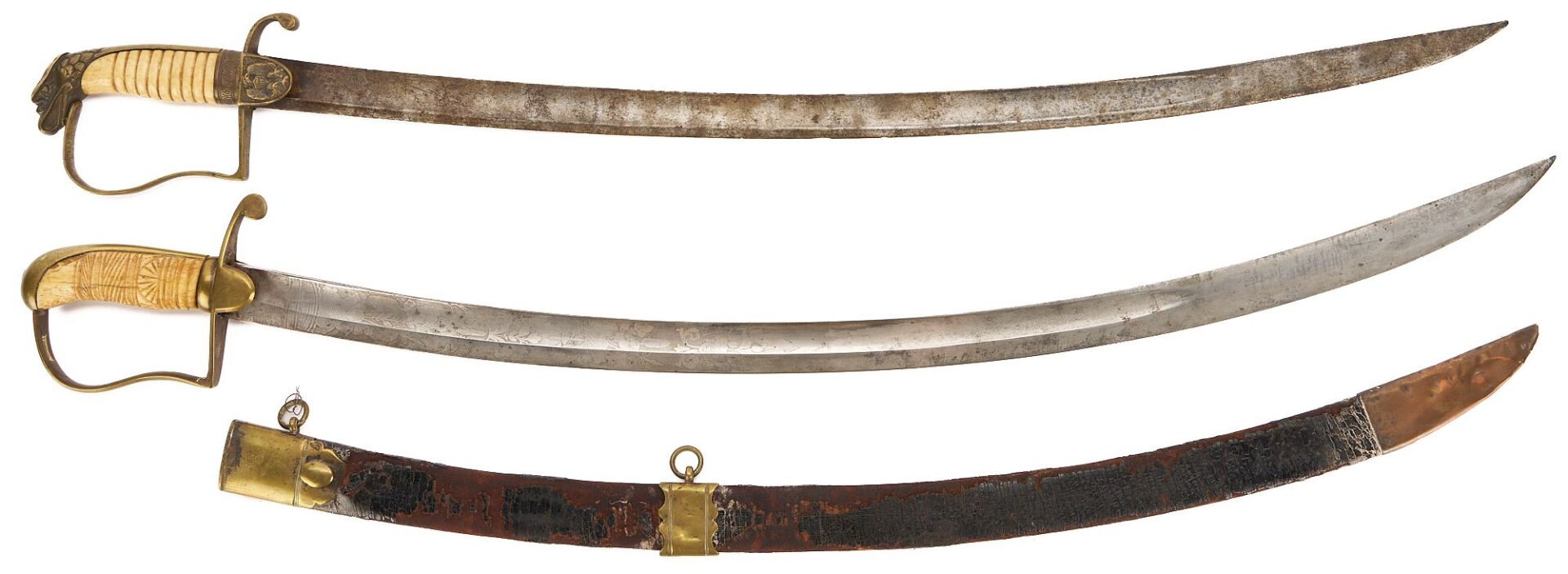 Lot 536: 2 American Swords incl. 1 w/ Scabbard, 1 Eagle Head Sword