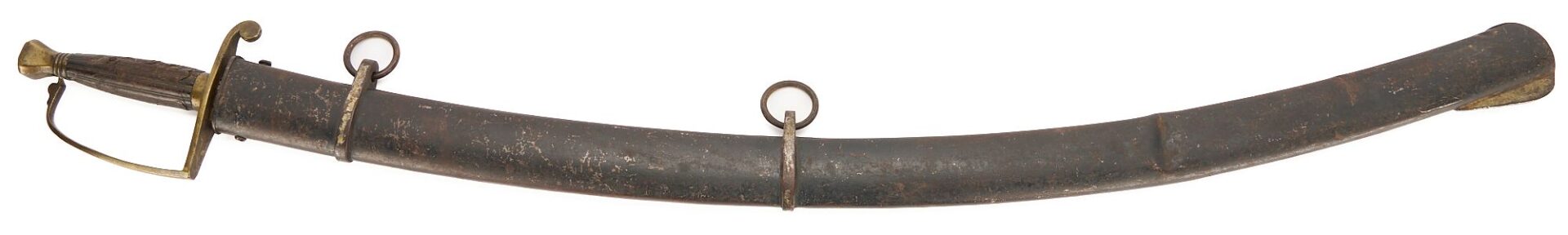 Lot 538: Early American Dragoon or Cavalry Sword with Metal Scabbard