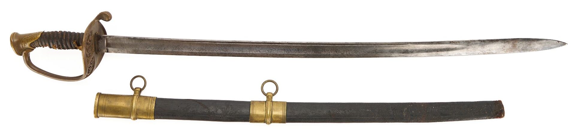 Lot 553: 2 Civil War Era Swords incl. USMC & Naval Cutlass