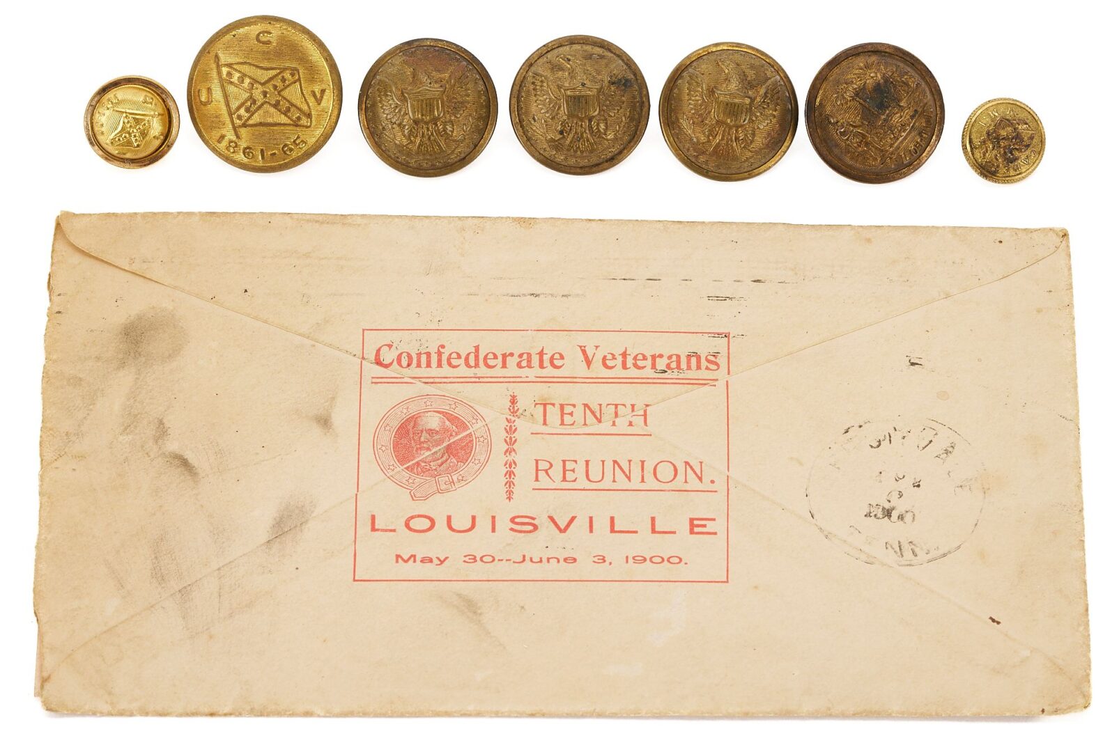 Lot 568: Stonewall Jackson Medallion plus KY CSA Buttons & Veterans items