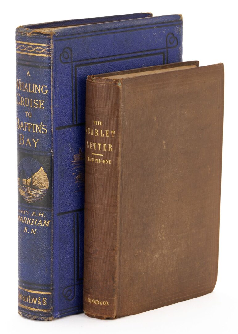 Lot 598: Hawthorne Scarlet Letter 2nd ed., plus 1874 Albert Hastings' Whaling Cruise to Baffin's Bay
