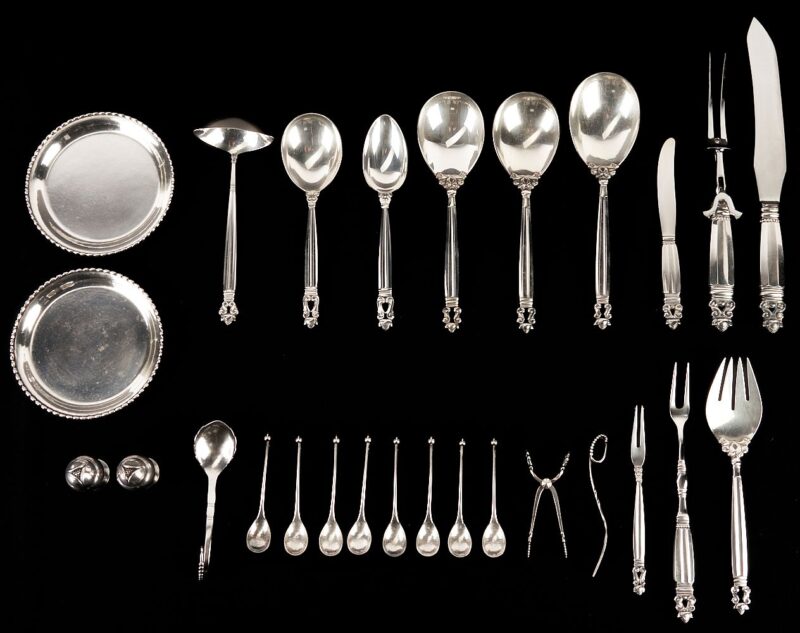 Lot 59: Georg Jensen Silver Serving Pieces & Dishes, 27 items