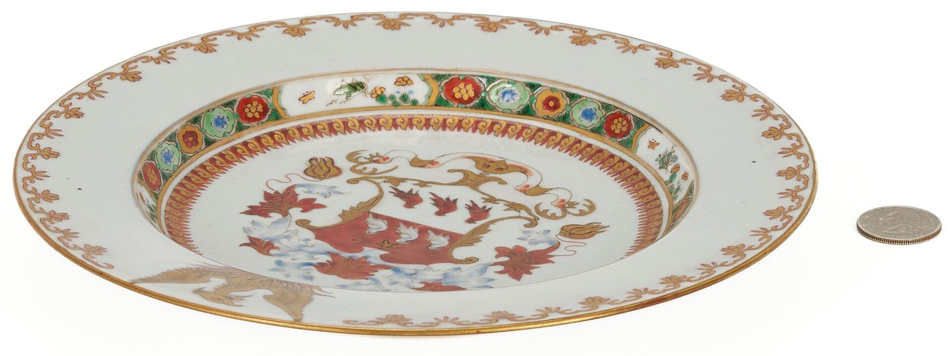 Lot 5: Chinese Export Porcelain Plate, Arms of Fenwick