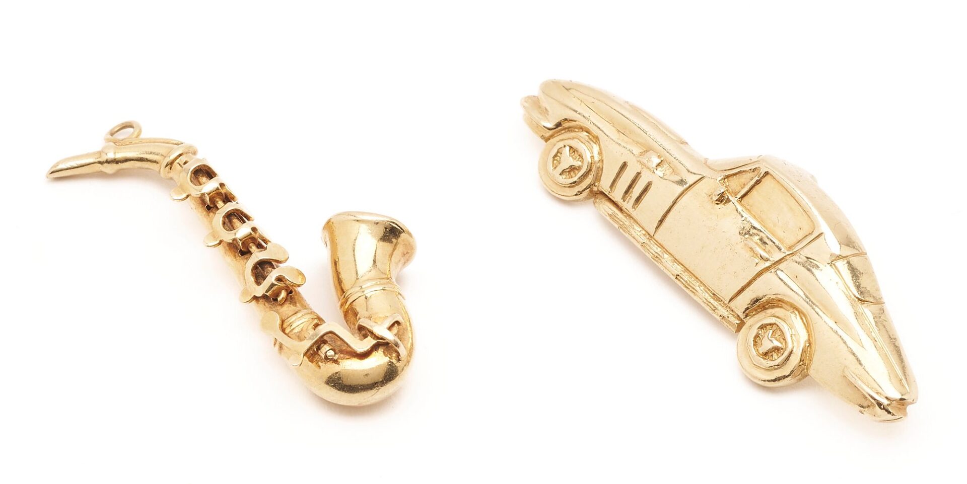 Lot 630: 3 Gold Charms & 1 Gold Thimble
