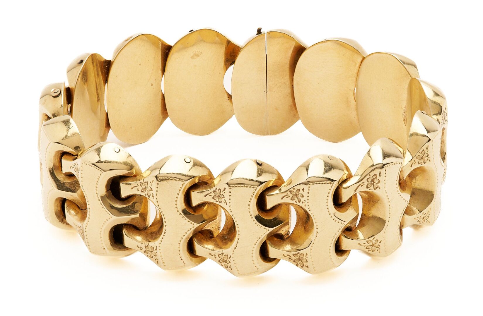 Lot 638: Ladies 14K Gold Link Bracelet