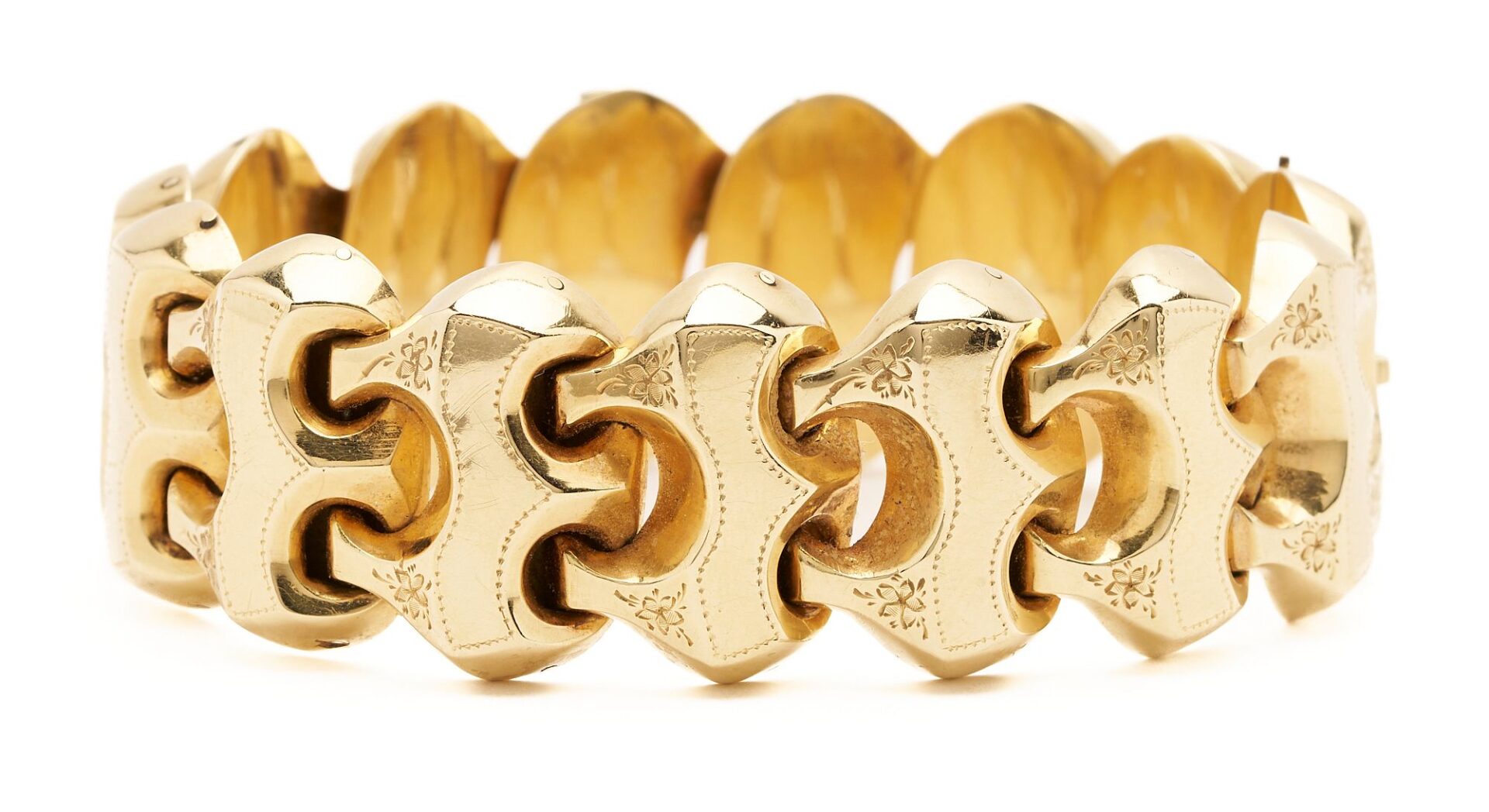 Lot 638: Ladies 14K Gold Link Bracelet