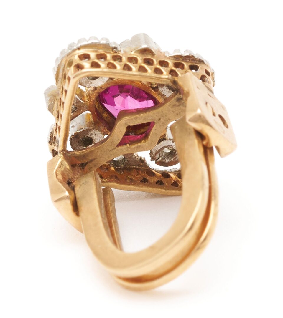 Lot 640: Antique 18K Gold & Gemstone Necklace & Watch Fob (2 pcs)