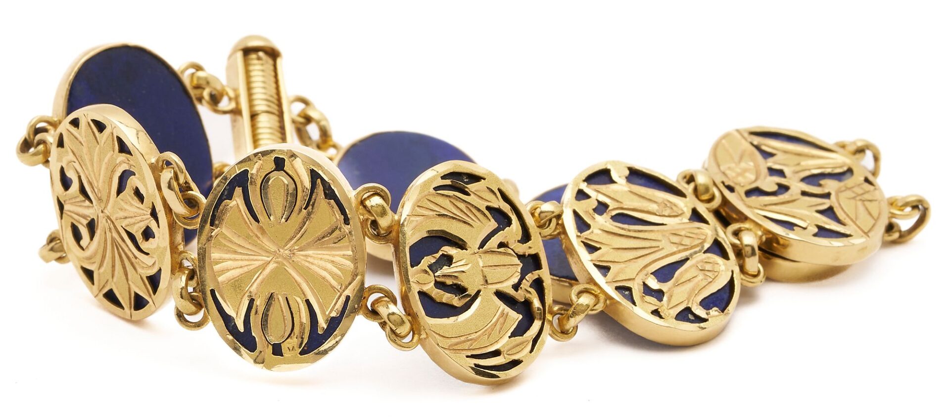 Lot 645: 18K Gold & Lapis Bracelet