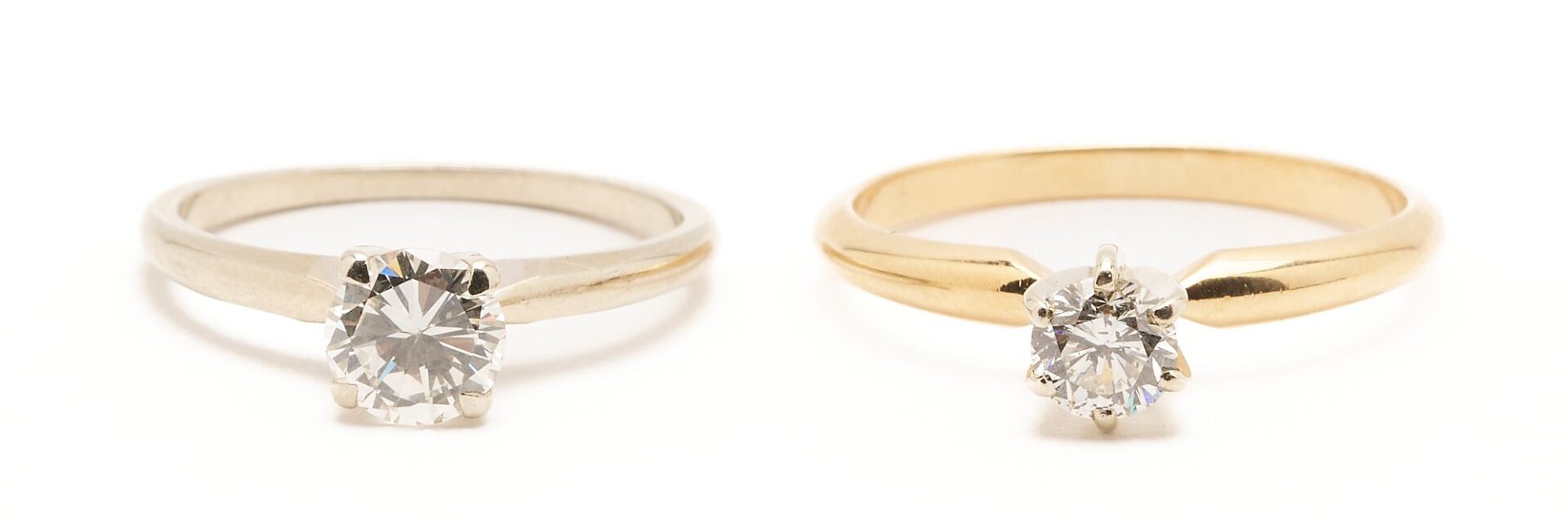 Lot 647: Two (2) 14K Gold & Diamond Engagement Rings