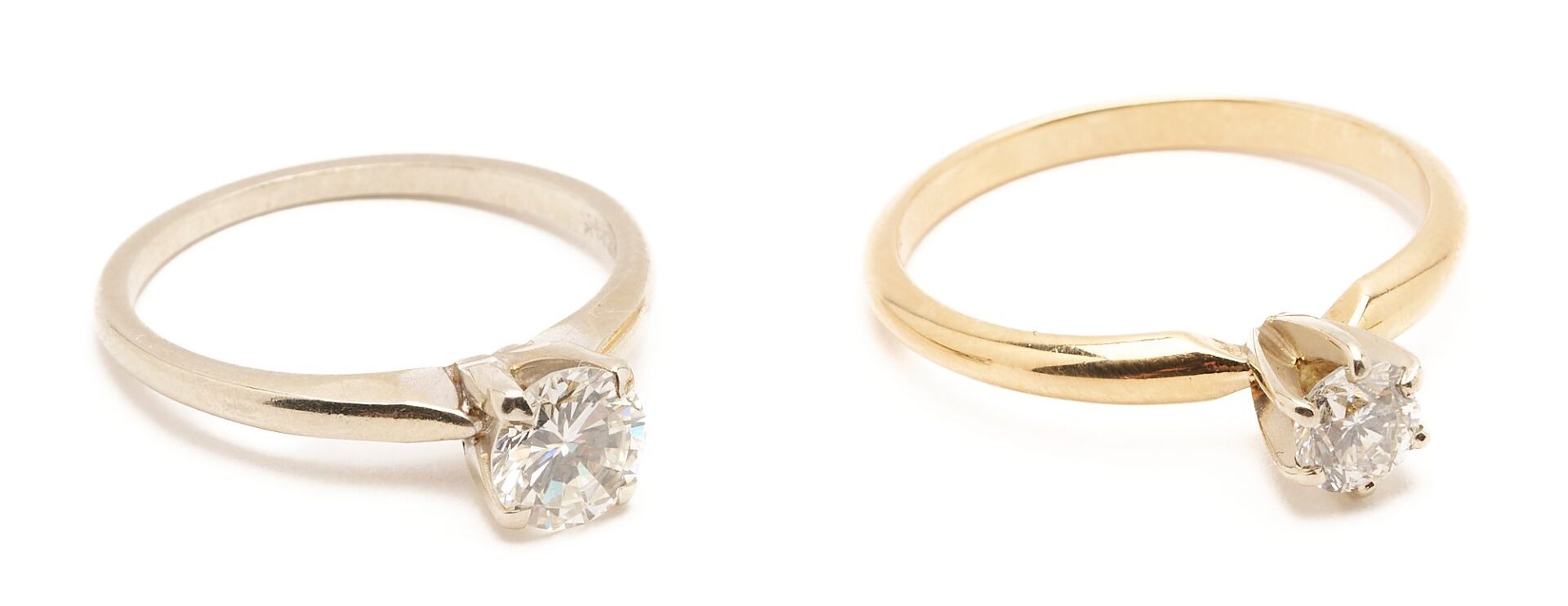 Lot 647: Two (2) 14K Gold & Diamond Engagement Rings