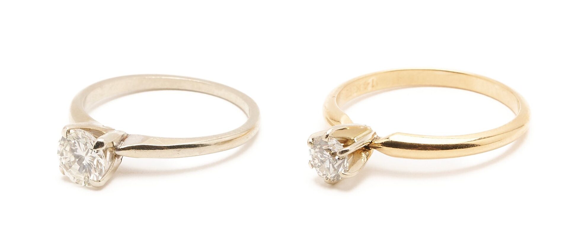 Lot 647: Two (2) 14K Gold & Diamond Engagement Rings