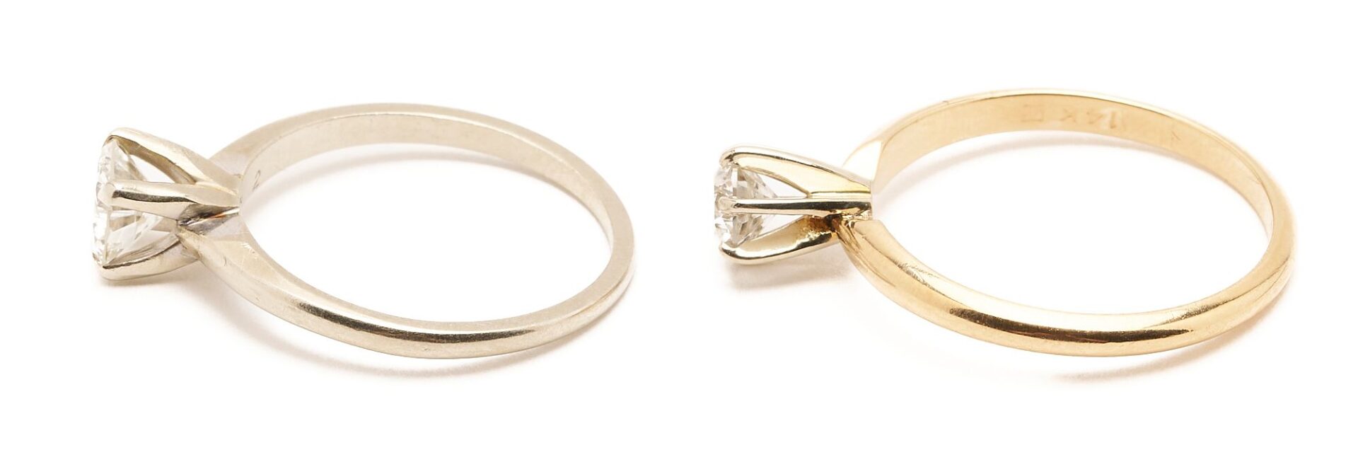 Lot 647: Two (2) 14K Gold & Diamond Engagement Rings