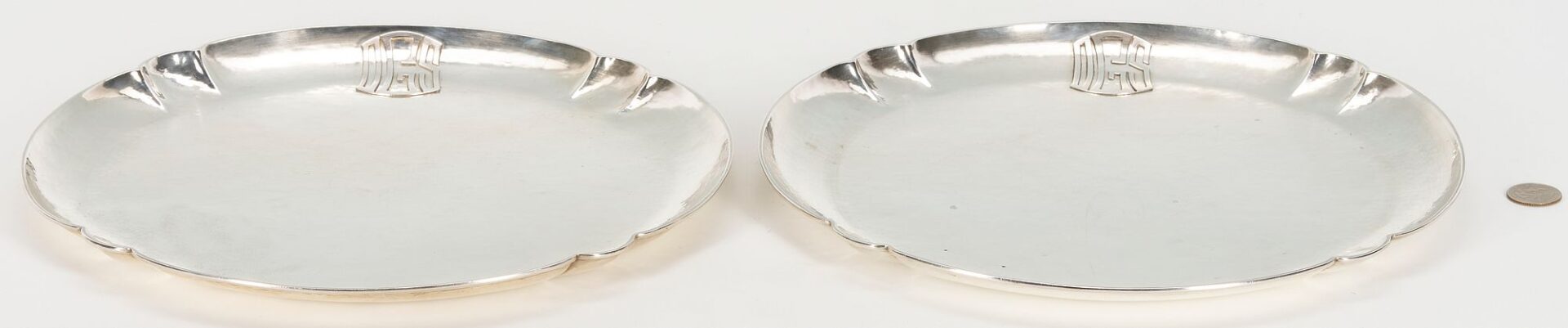 Lot 651: Pair Chicago Arts & Crafts Sterling Trays