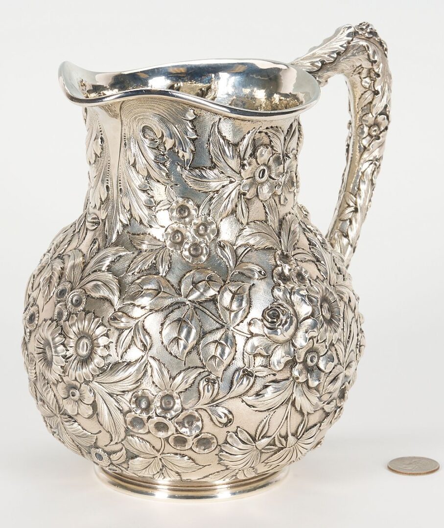 Lot 654: S. Kirk & Son Sterling Repousse Pitcher