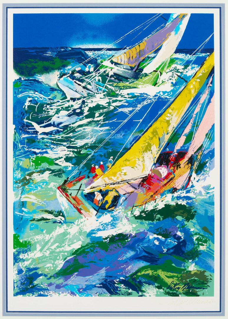 Lot 676: Large LeRoy Neiman Signed Serigraph, High Seas Sailing II, 1995