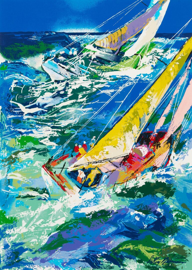 Lot 676: Large LeRoy Neiman Signed Serigraph, High Seas Sailing II, 1995