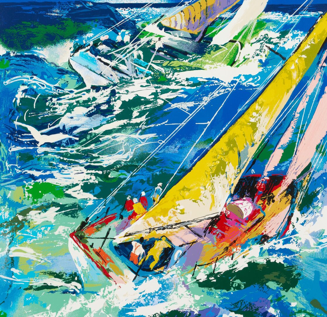 Lot 676: Large LeRoy Neiman Signed Serigraph, High Seas Sailing II, 1995