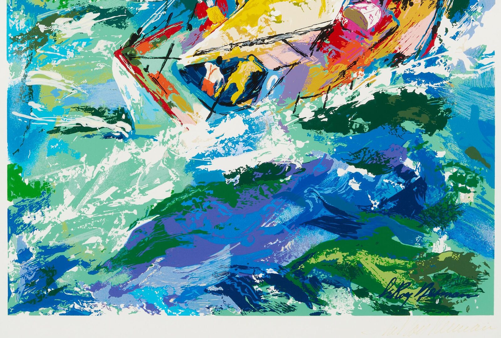 Lot 676: Large LeRoy Neiman Signed Serigraph, High Seas Sailing II, 1995