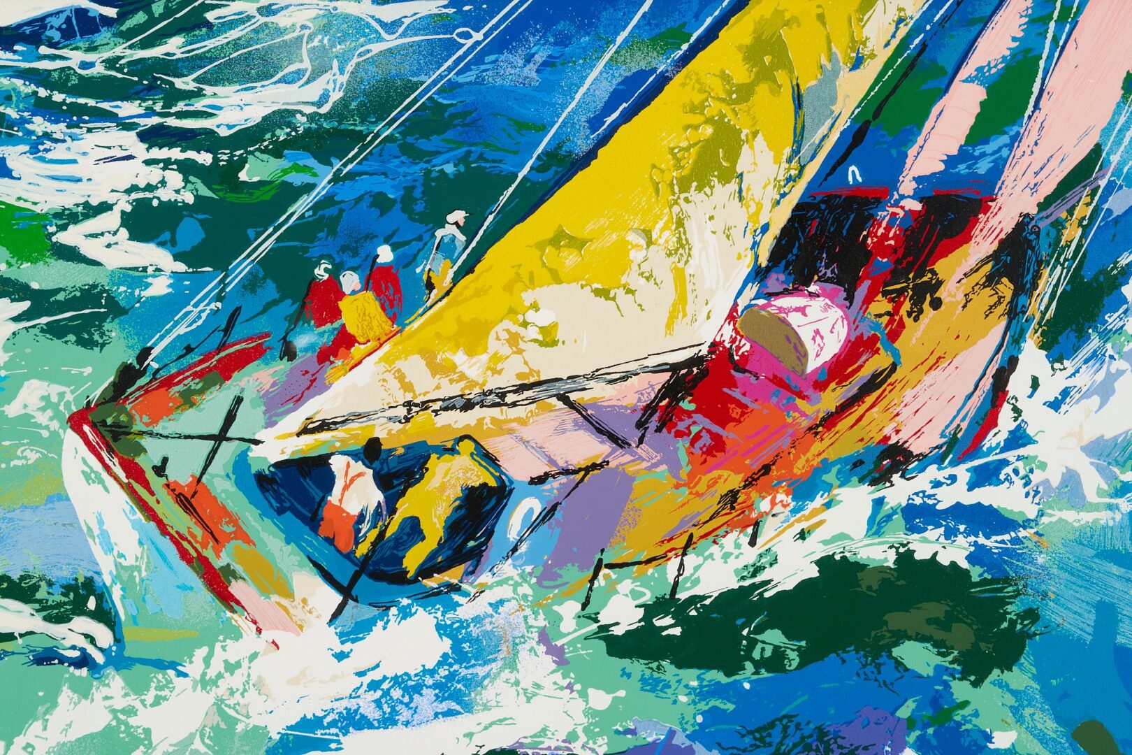 Lot 676: Large LeRoy Neiman Signed Serigraph, High Seas Sailing II, 1995