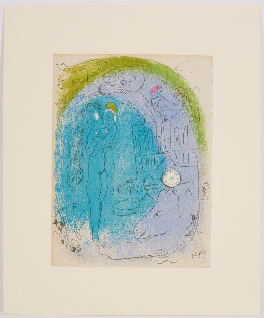 Lot 678: 2 Chagall Lithographs: Mere et Enfant Devant Notre Dame, 1952, & Printemps de Lumiere 1985