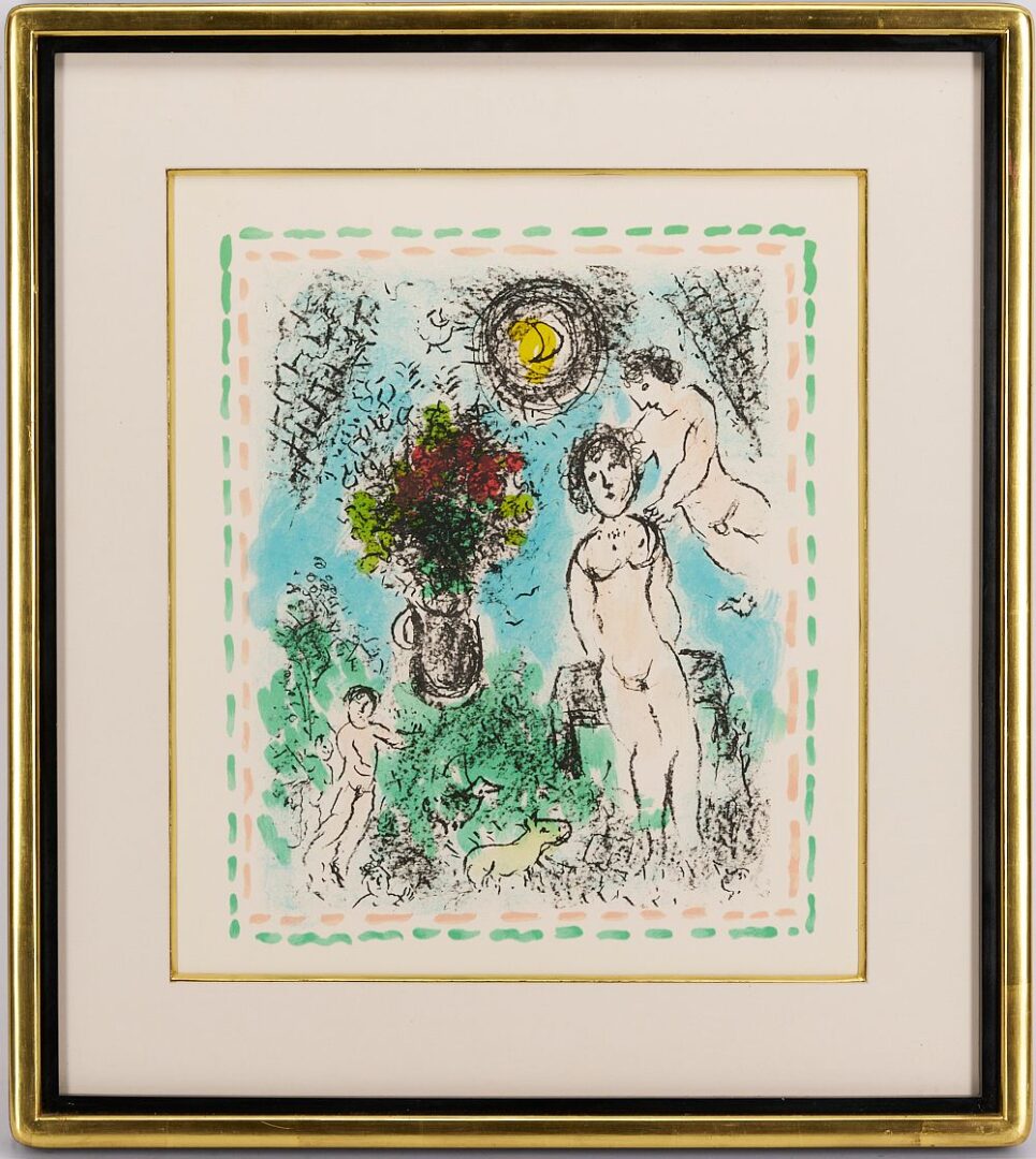 Lot 678: 2 Chagall Lithographs: Mere et Enfant Devant Notre Dame, 1952, & Printemps de Lumiere 1985