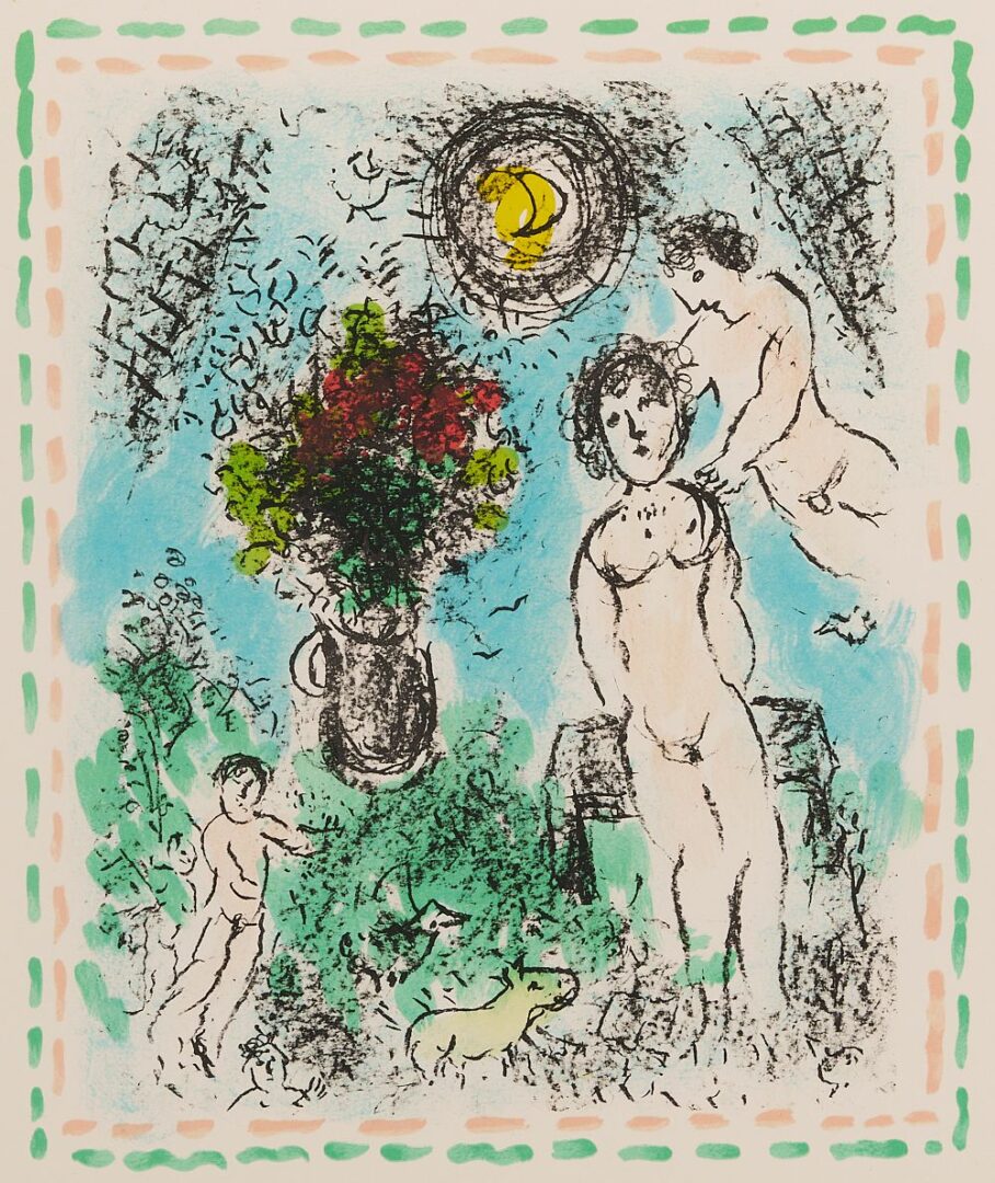 Lot 678: 2 Chagall Lithographs: Mere et Enfant Devant Notre Dame, 1952, & Printemps de Lumiere 1985