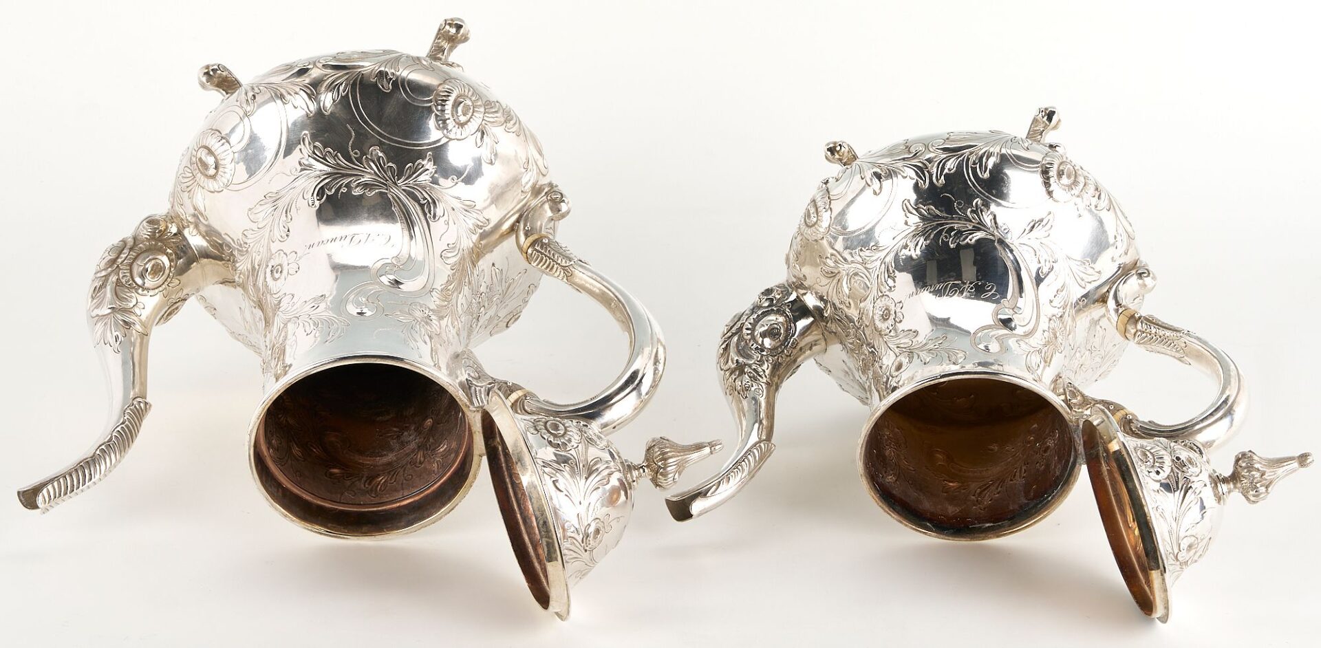 Lot 67: Large Coin Silver Coffee and Tea Pot, SC History