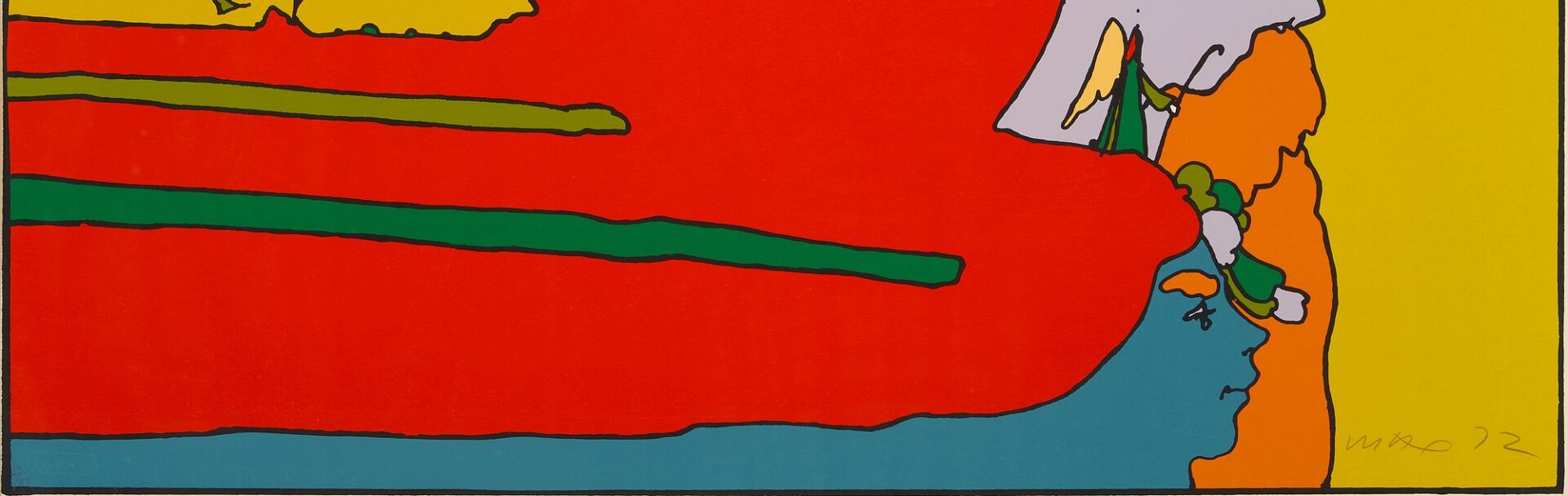 Lot 680: Peter Max Signed & Editioned Screenprint, Moving with Father