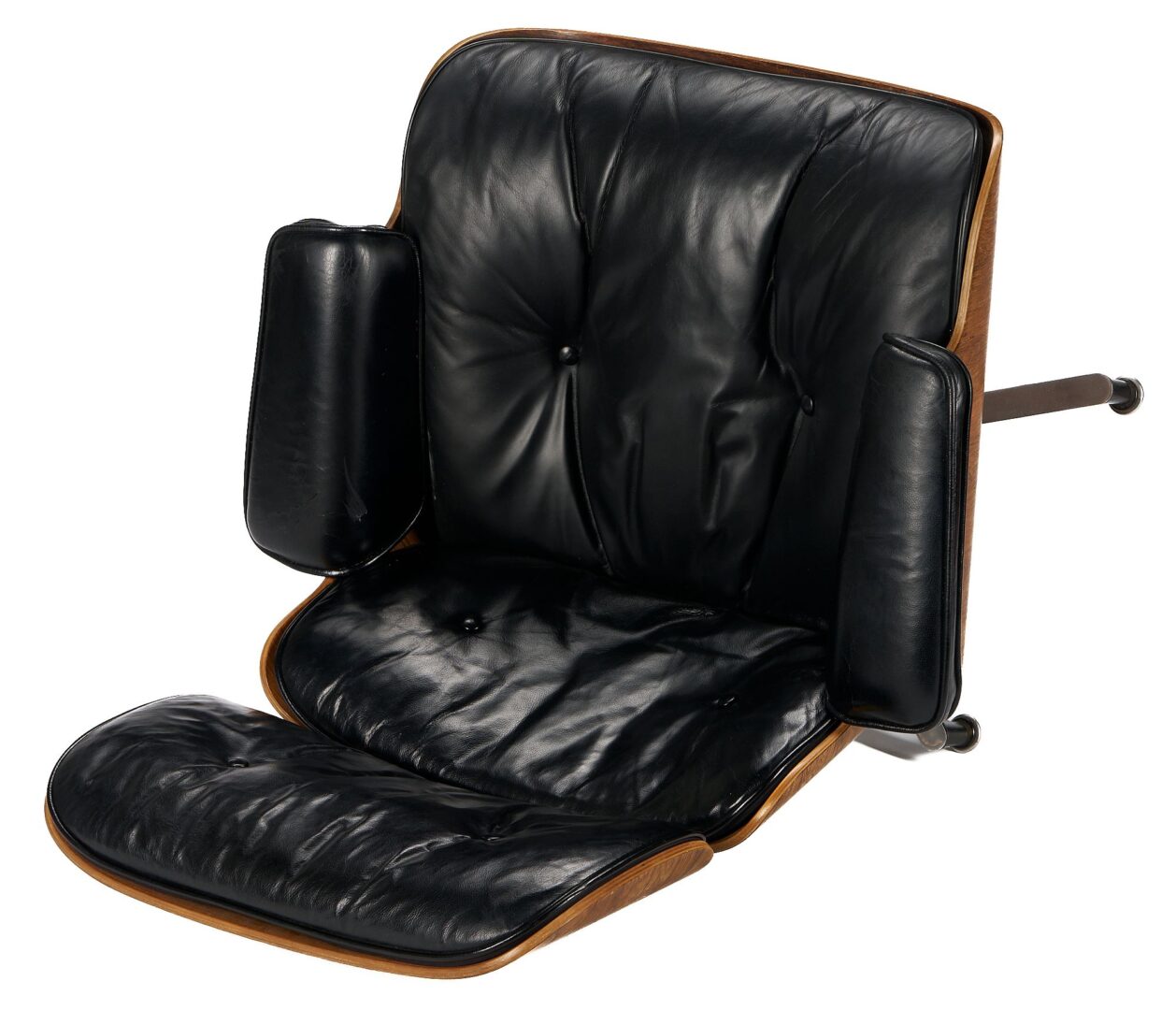 Lot 690: Eames Black Lounge Chair & Ottoman by Herman Miller, Set 2 of 2