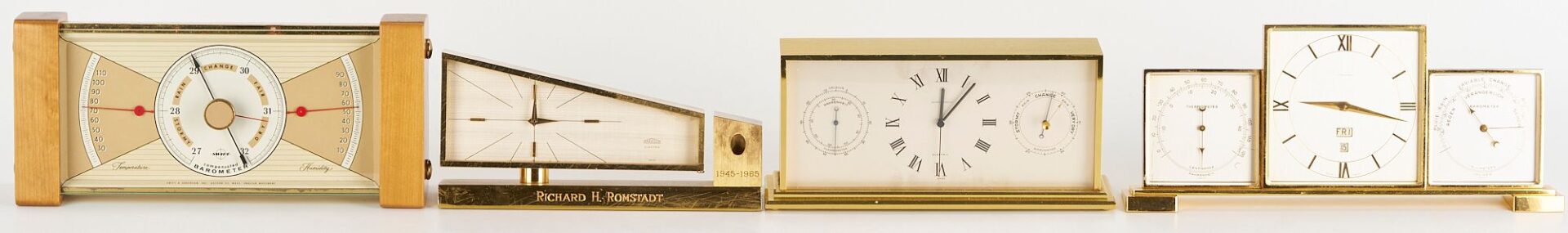 Lot 693: Nine (9) 20th c. Clocks  & Barometers incl. Spilhaus Space Clock