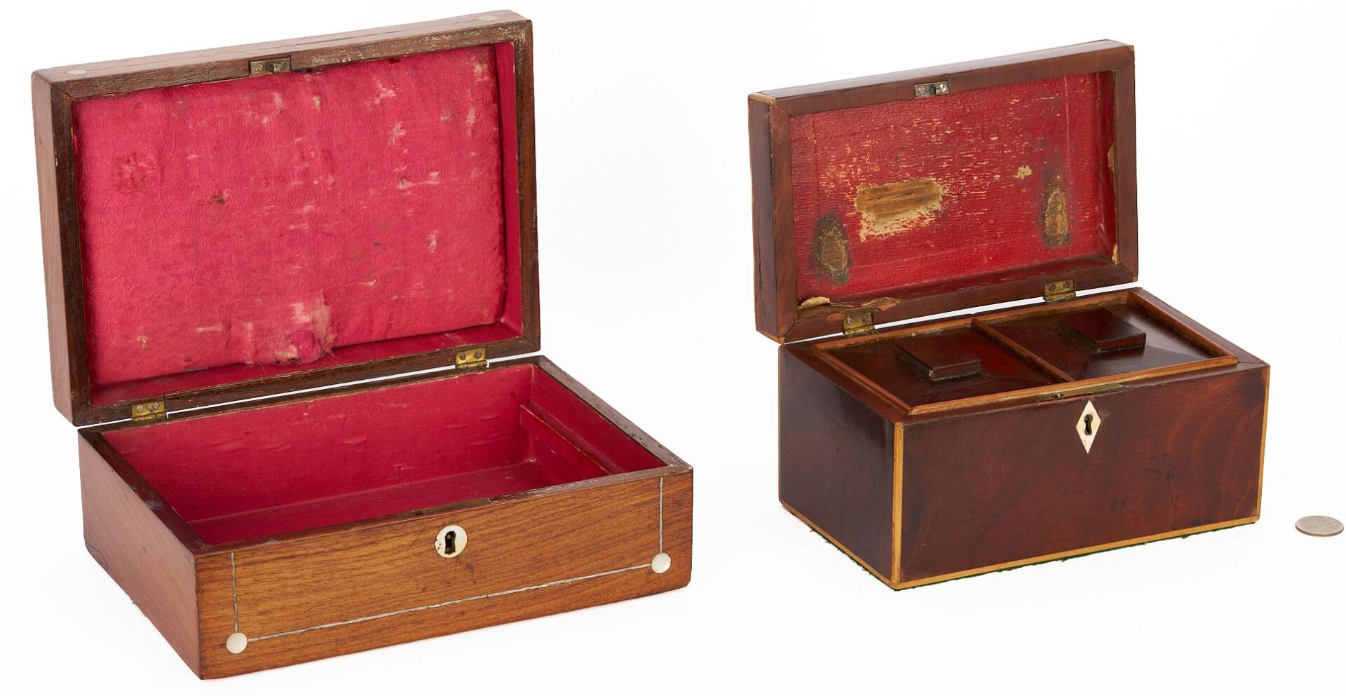 Lot 695: 3 Antique Boxes incl. Silverware Box