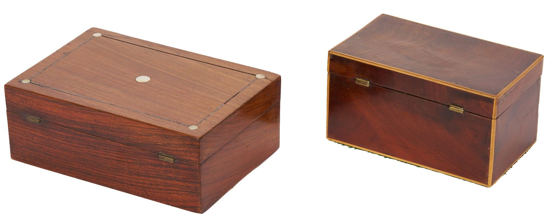 Lot 695: 3 Antique Boxes incl. Silverware Box