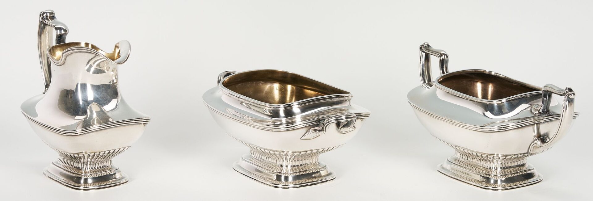 Lot 696: Gorham Sterling 5 Pc Tea Set w/ Tray, Lea – Warner Family, Nashville