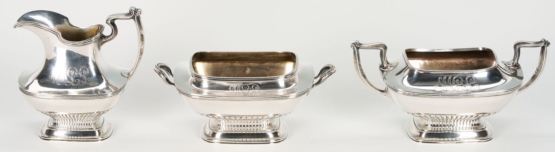 Lot 696: Gorham Sterling 5 Pc Tea Set w/ Tray, Lea – Warner Family, Nashville