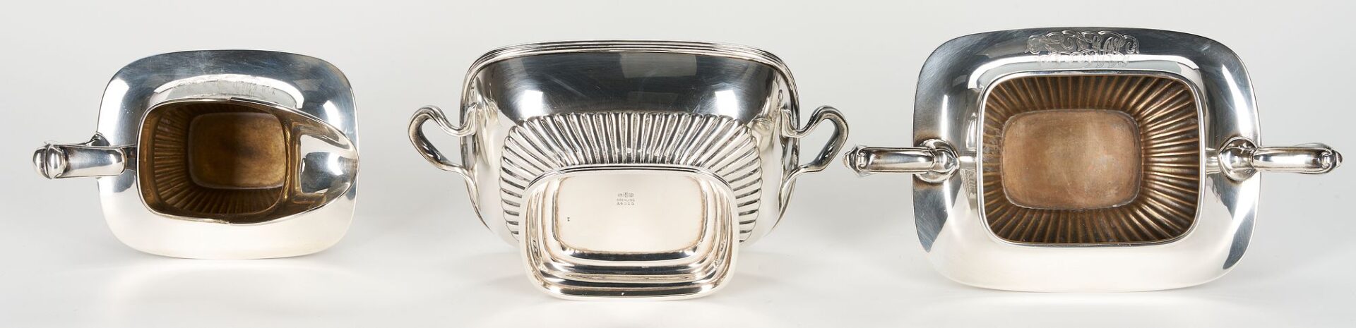 Lot 696: Gorham Sterling 5 Pc Tea Set w/ Tray, Lea – Warner Family, Nashville