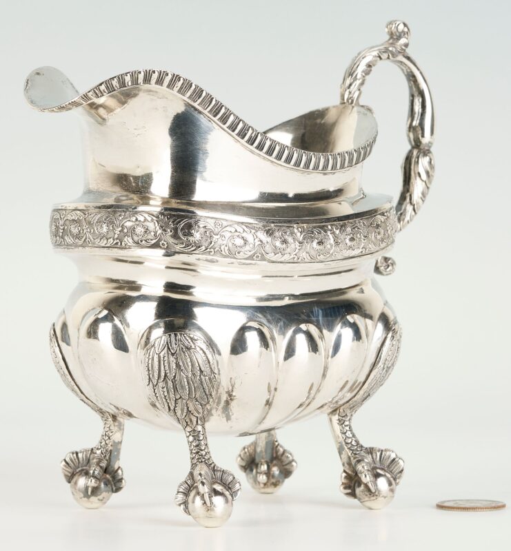 Lot 69: Federal Coin Silver Cream Pitcher