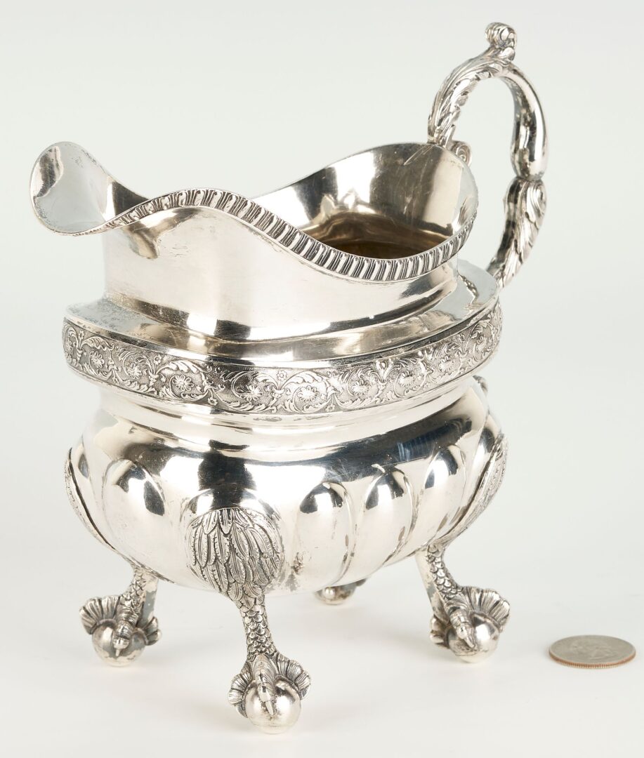 Lot 69: Federal Coin Silver Cream Pitcher