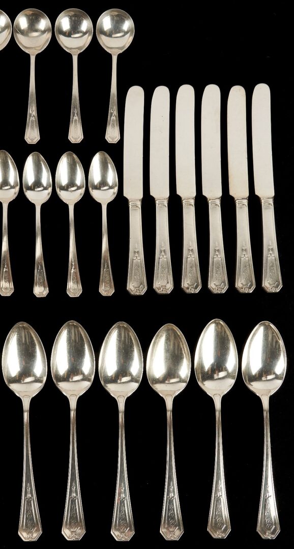 Lot 705: Set of R. Wallace & Sons Sterling flatware, 56 total Pcs.