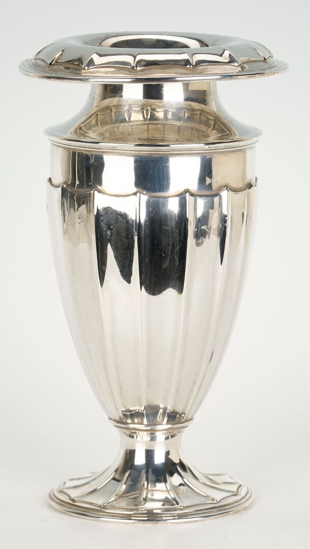 Lot 719: Gorham Sterling Neoclassical Fluted Vase