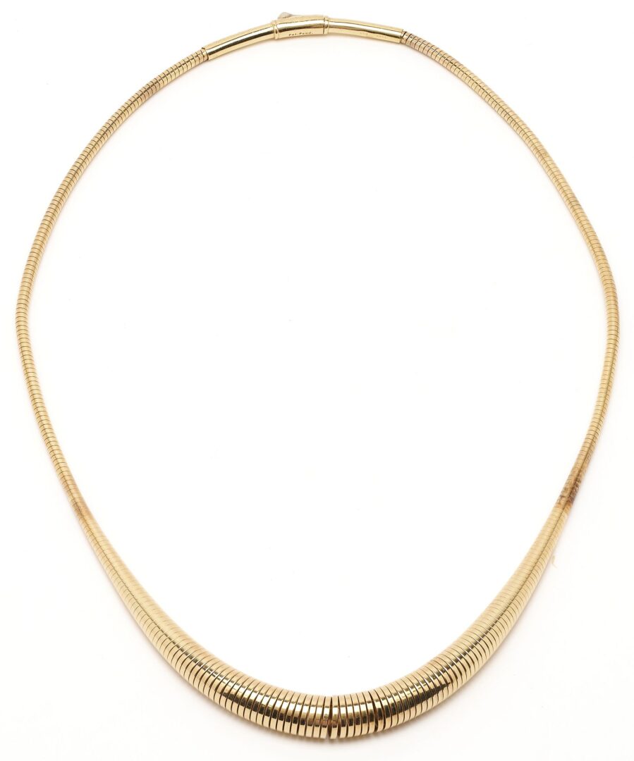 Lot 725: Ladies 14K Yellow Gold Spiral Necklace