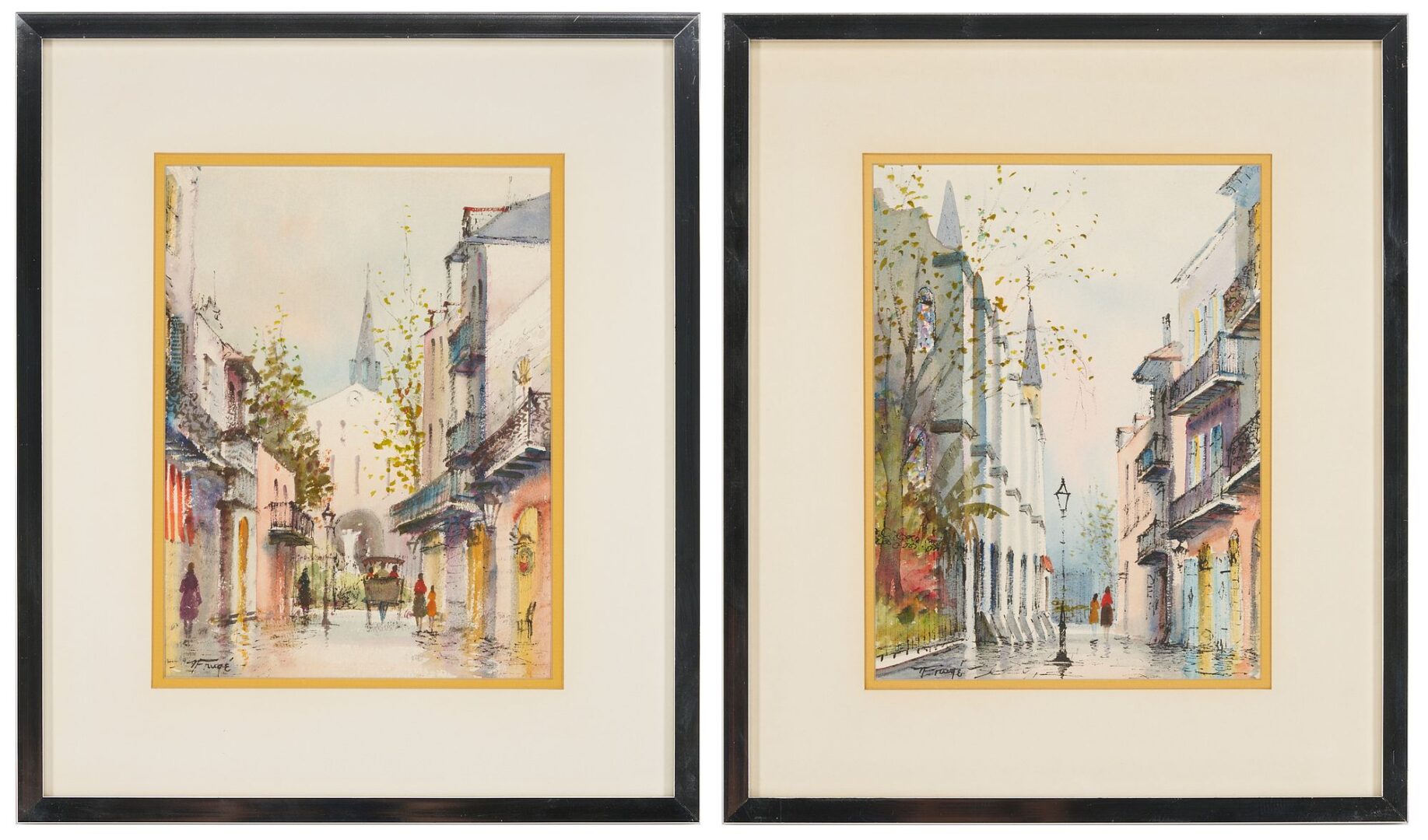 Lot 737: Pr. Nestor Fruge New Orleans Watercolors